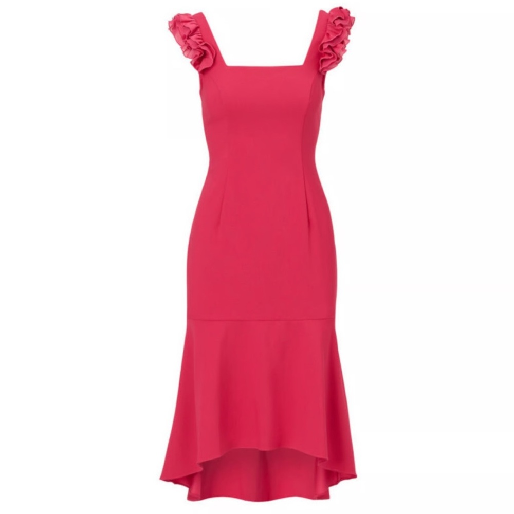 NWT Adrianna Papell Fuchsia High Low Dress